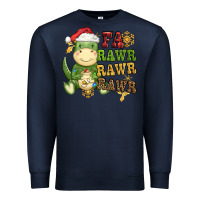 Navy watercolor t rex fa rawr rawr rawr christmas Premium Sweatshirt - CowGirlArtShop