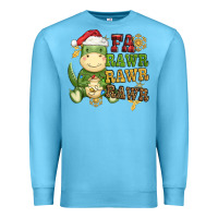 Ocean Blue watercolor t rex fa rawr rawr rawr christmas Premium Sweatshirt - CowGirlArtShop