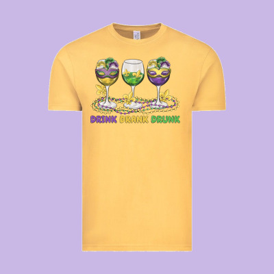 Drink Drank Drunk Vintage Tee Designed By Maliassmallbusiness