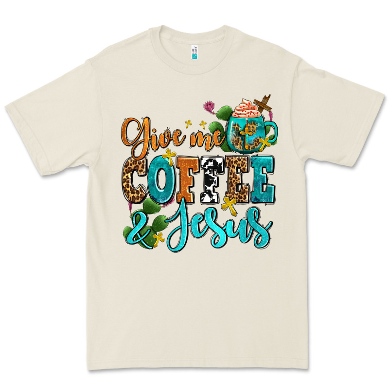 Gıve Me Coffee And Jesus Premium Tee by AdoDesignShop | Teevron