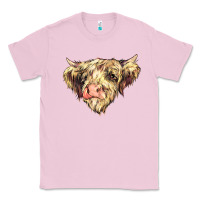 Bubblegum Pink scottish cow Classic Tee - NancyCooperArtShop