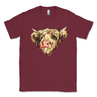 Burgundy scottish cow Classic Tee - NancyCooperArtShop