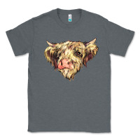 Charcoal Heather scottish cow Classic Tee - NancyCooperArtShop