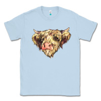 Dusty Blue scottish cow Classic Tee - NancyCooperArtShop