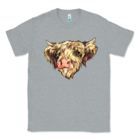 Heather Grey scottish cow Classic Tee - NancyCooperArtShop