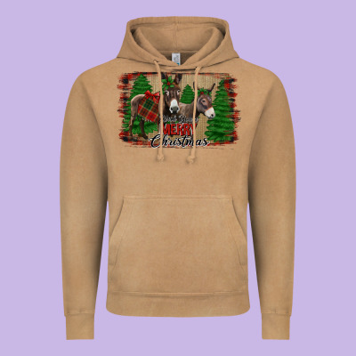 Donkey Christmas Vintage Hoodie Designed By Jasminsmagicworld