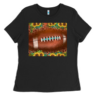 Football Leopard Turquoise Sunflower Ladies Tee | Teevron