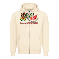 Sandshell Peace love watermelon Zipper Hoodie - NancyCooperArtShop