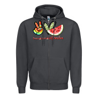 Smoke Peace love watermelon Zipper Hoodie - NancyCooperArtShop