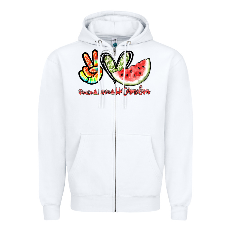 Peace Love Watermelon Zipper Hoodie by NancyCooperArtShop | Teevron