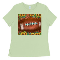 Matcha football leopard turquoise sunflower Ladies Tee - JahusDesignShop