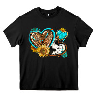 Black western leopard pride  hearts Heavy Core Tee - AdoDesignShop
