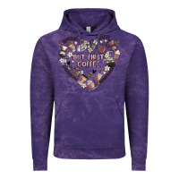 Cloud Purple but first coffee Vintage Hoodie - MaliasSmallBusiness