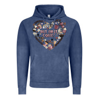 Vintage Denim but first coffee Vintage Hoodie - MaliasSmallBusiness