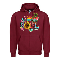 Burgundy summer soul Zipper Hoodie - NancyCooperArtShop