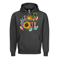 Charcoal Heather summer soul Zipper Hoodie - NancyCooperArtShop