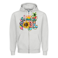 Dove Grey summer soul Zipper Hoodie - NancyCooperArtShop