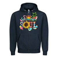 Navy summer soul Zipper Hoodie - NancyCooperArtShop