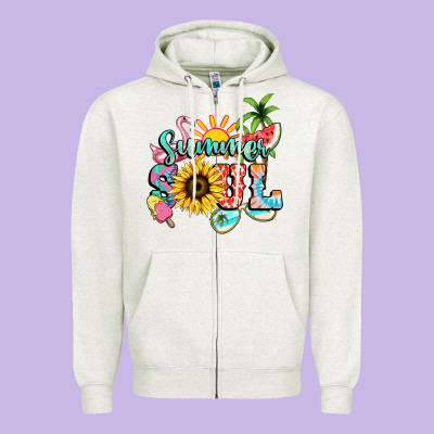 Summer Soul Zipper Hoodie Designed By Nancycooperartshop