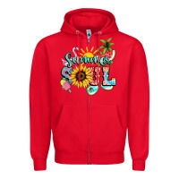 Red summer soul Zipper Hoodie - NancyCooperArtShop