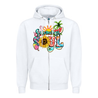 White summer soul Zipper Hoodie - NancyCooperArtShop