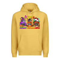 Happy Hallothanksmas Truck Premium Hoodie | Teevron