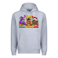 Heather Grey happy hallothanksmas truck Premium Hoodie - CowGirlArtShop