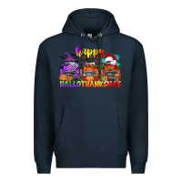 Navy happy hallothanksmas truck Premium Hoodie - CowGirlArtShop