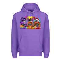 Purple happy hallothanksmas truck Premium Hoodie - CowGirlArtShop