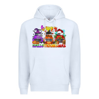 White happy hallothanksmas truck Premium Hoodie - CowGirlArtShop