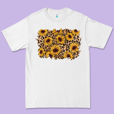 Sunflower Leopard Background Premium Tee Designed By Adodesignshop
