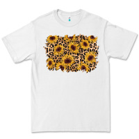 White sunflower leopard background Premium Tee - AdoDesignShop
