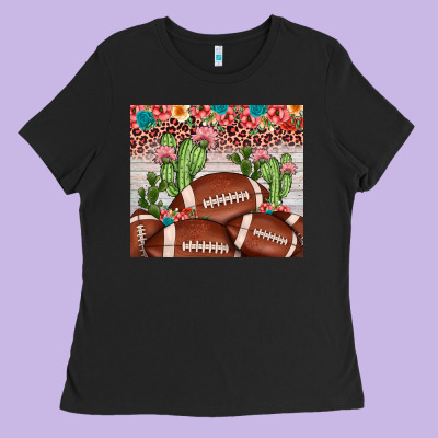 Football Leopard Cactus Ladies Tee Designed By Jahusdesignshop