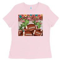 Bubblegum Pink football leopard cactus Ladies Tee - JahusDesignShop
