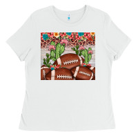 White football leopard cactus Ladies Tee - JahusDesignShop
