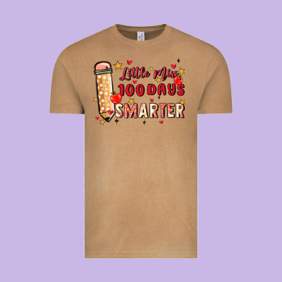 Little Miss 100 Days Smarter Vintage Tee Designed By Maliassmallbusiness