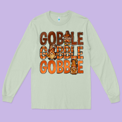 Gobble With Gnomies Bbs Long Sleeve Tee Designed By Bundleandbundleshop
