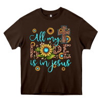 Chocolate Brown all my hope is in jesus Heavy Core Tee - JahusDesignShop