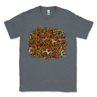 Charcoal Heather leopard leather turquoise background Classic Tee - RanaPortraitStore