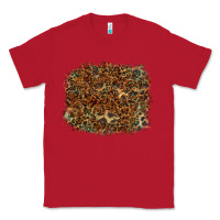 Red leopard leather turquoise background Classic Tee - RanaPortraitStore