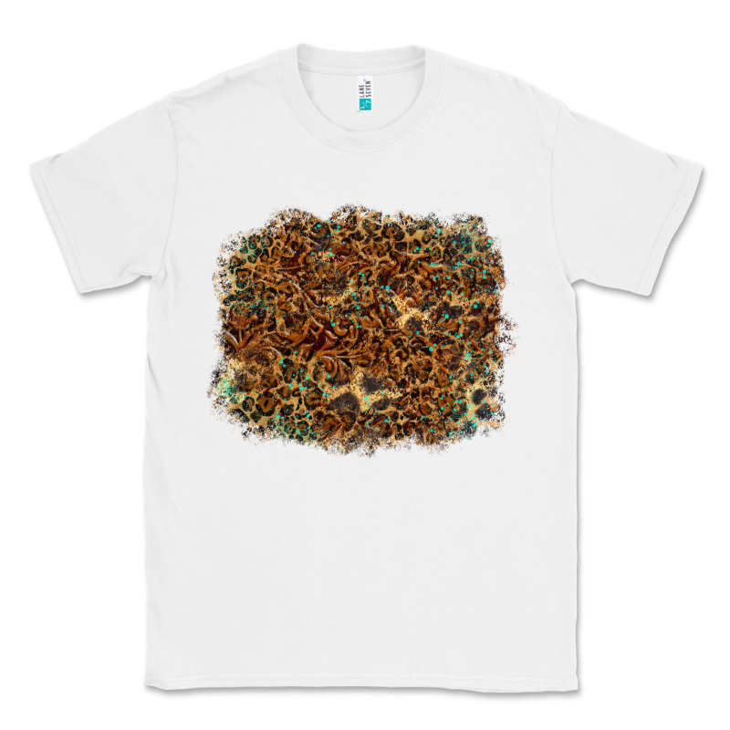 Leopard Leather Turquoise Background Classic Tee by RanaPortraitStore | Teevron