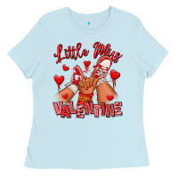 Baby Blue little miss valentine afro kid sneakers Ladies Tee - RanaPortraitStore