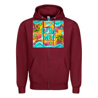 Burgundy summer Zipper Hoodie - NancyCooperArtShop