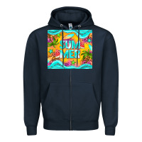 Navy summer Zipper Hoodie - NancyCooperArtShop