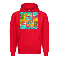 Red summer Zipper Hoodie - NancyCooperArtShop