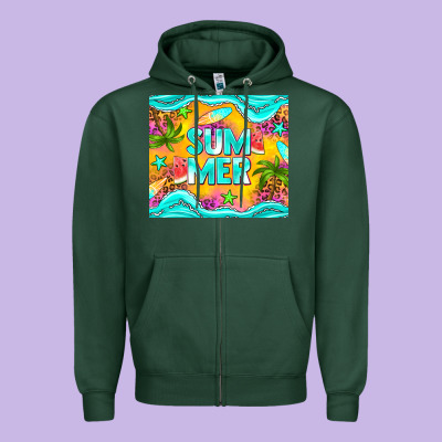 Summer Zipper Hoodie Designed By Nancycooperartshop