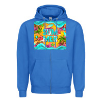 True Royal summer Zipper Hoodie - NancyCooperArtShop