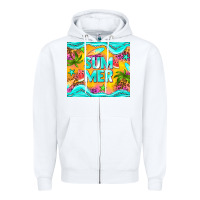 White summer Zipper Hoodie - NancyCooperArtShop