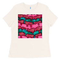 Bone valentines day leopard and turquoise gemstone seamless pattern Ladies Tee - BundleAndBundleShop