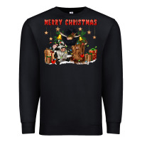 Black merry christmas Premium Sweatshirt - CowGirlArtShop